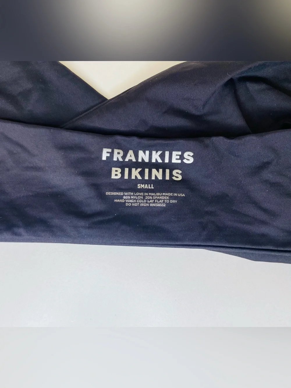 Frankie's Bikinis‎ Black Margo Strapless Bandeau Bikini Top Size S